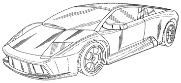 Lamborghini Murcielago Sports Car Design Patent